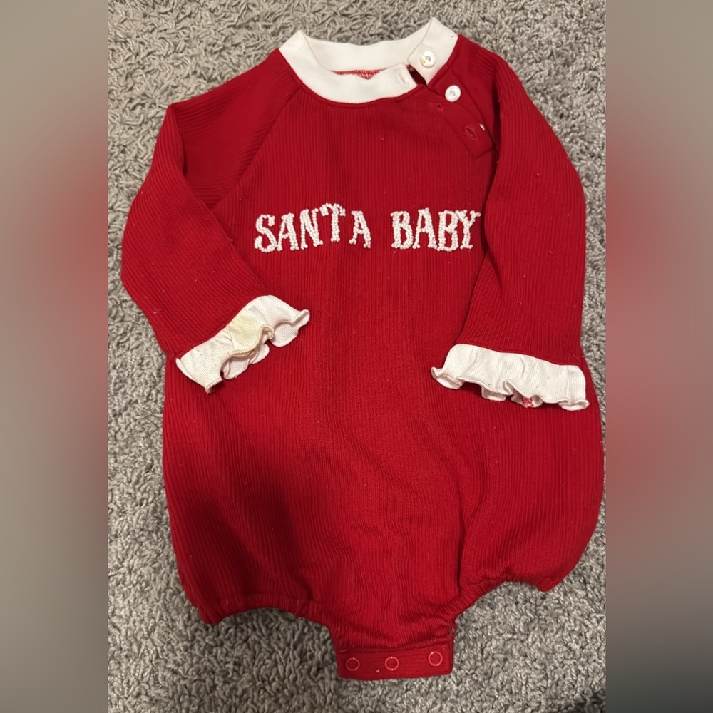 Red 'Santa Baby' Baby Onesie